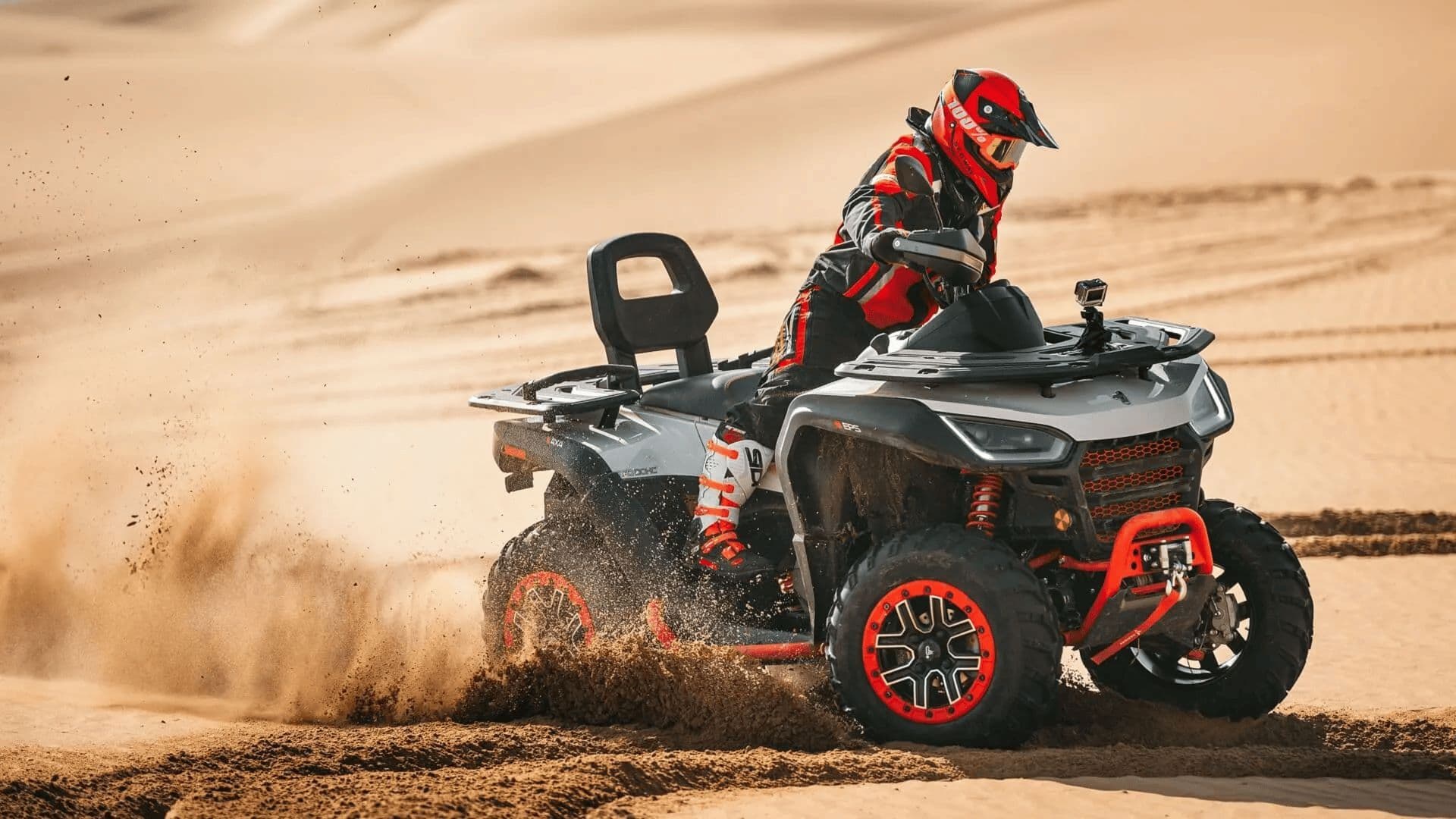 Segway Snarler ATV crossing a sandy landscape