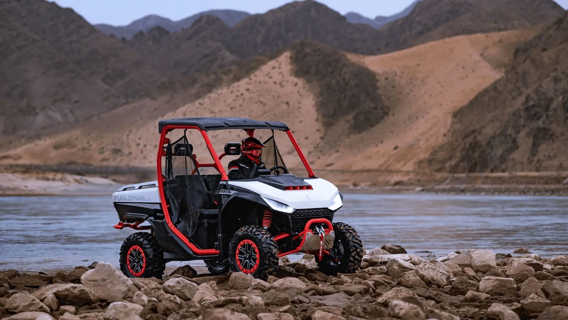 Segway Fugleman UT10 beside a rocky riverbank