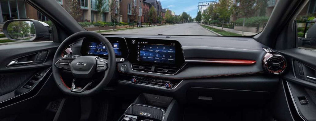 The controls and displays in the Chevy Equinox